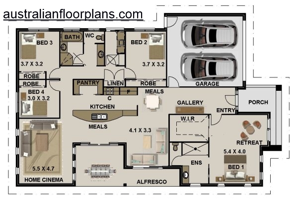 4 Bedroom + Home Cinema Design:255.6