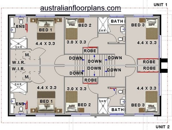 3 X 3 - 6 Bedroom Townhouse:306DURH